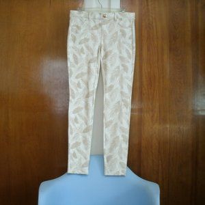 One 5 One Velvet Feather Cream Stretch Pants Size S